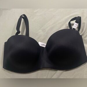 Pink bra solid black medium padding 32D back‎ closure new